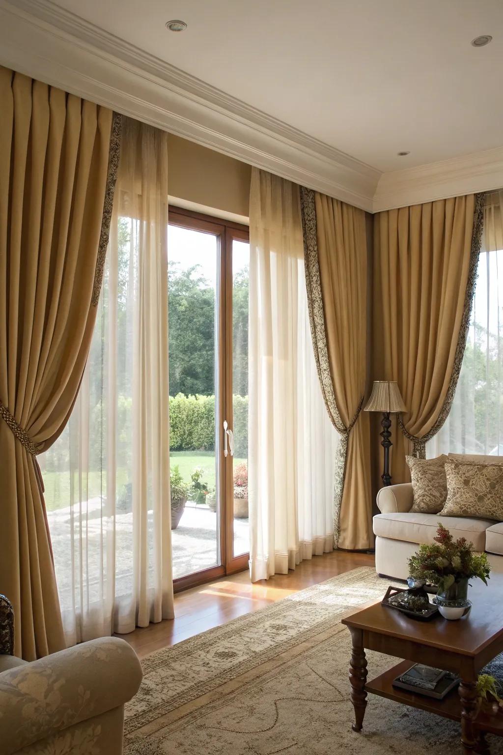 Drapes reaching the floor add drama and refinement to any area.