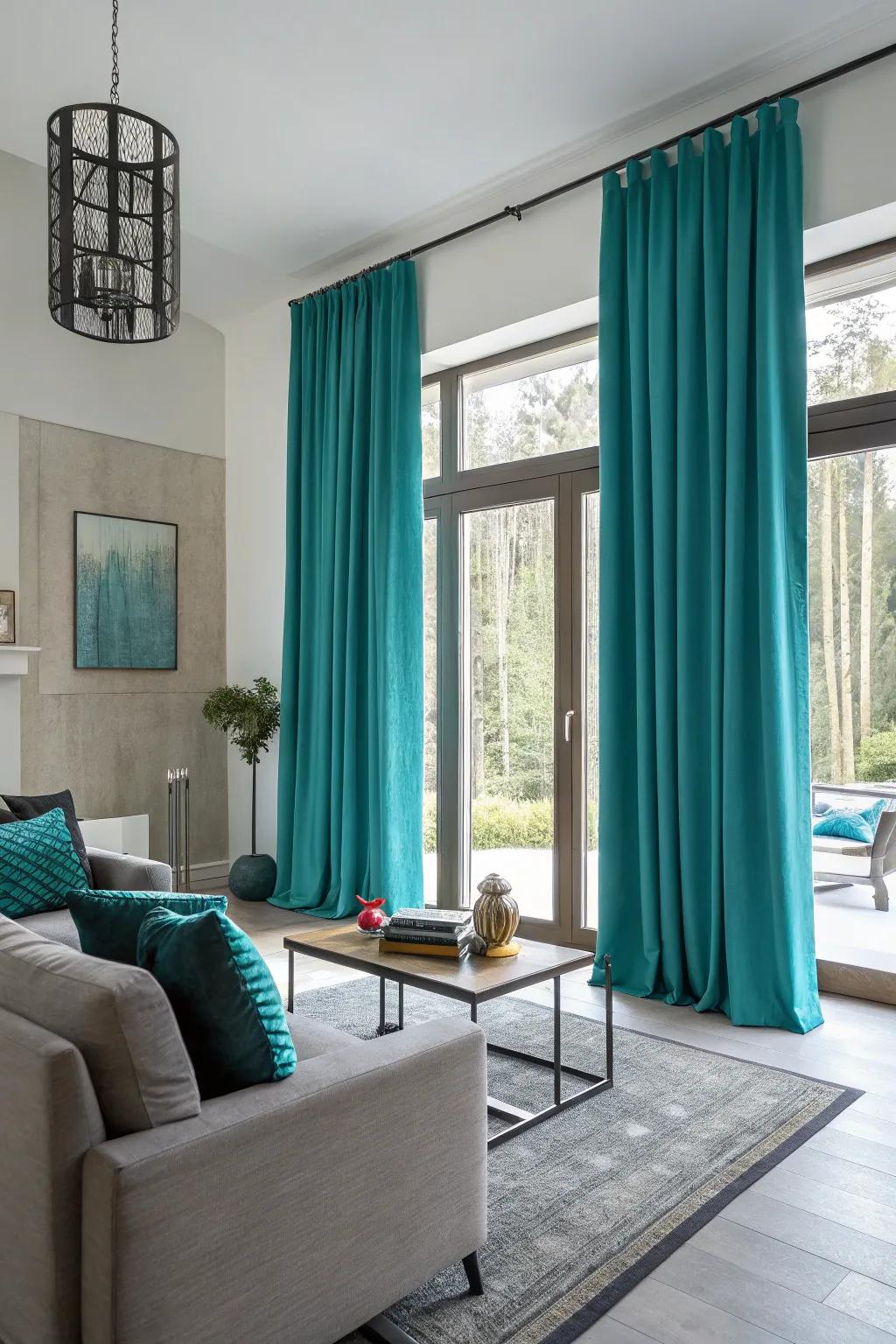 Daring coverings can perform as a lively centerpiece in a neutral space.