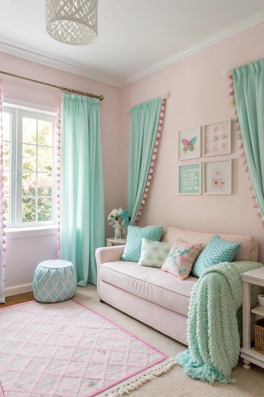 Pastel shades offer a serene and peaceful vibe.