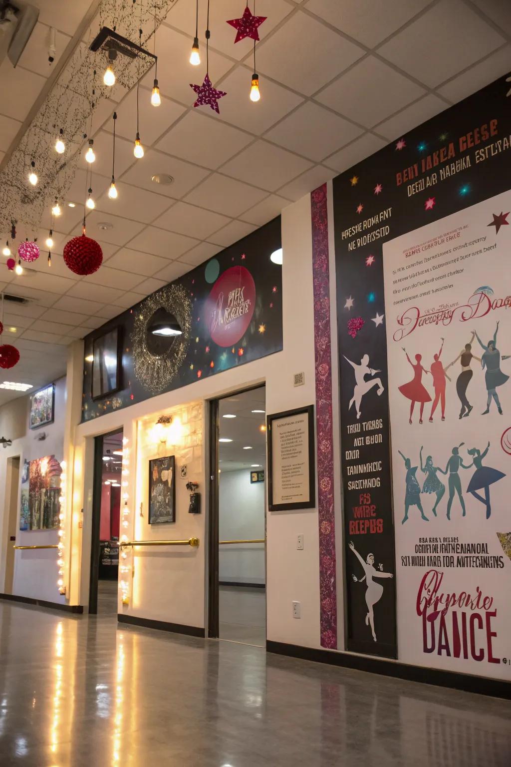 Dance-themed art adds flair and passion.