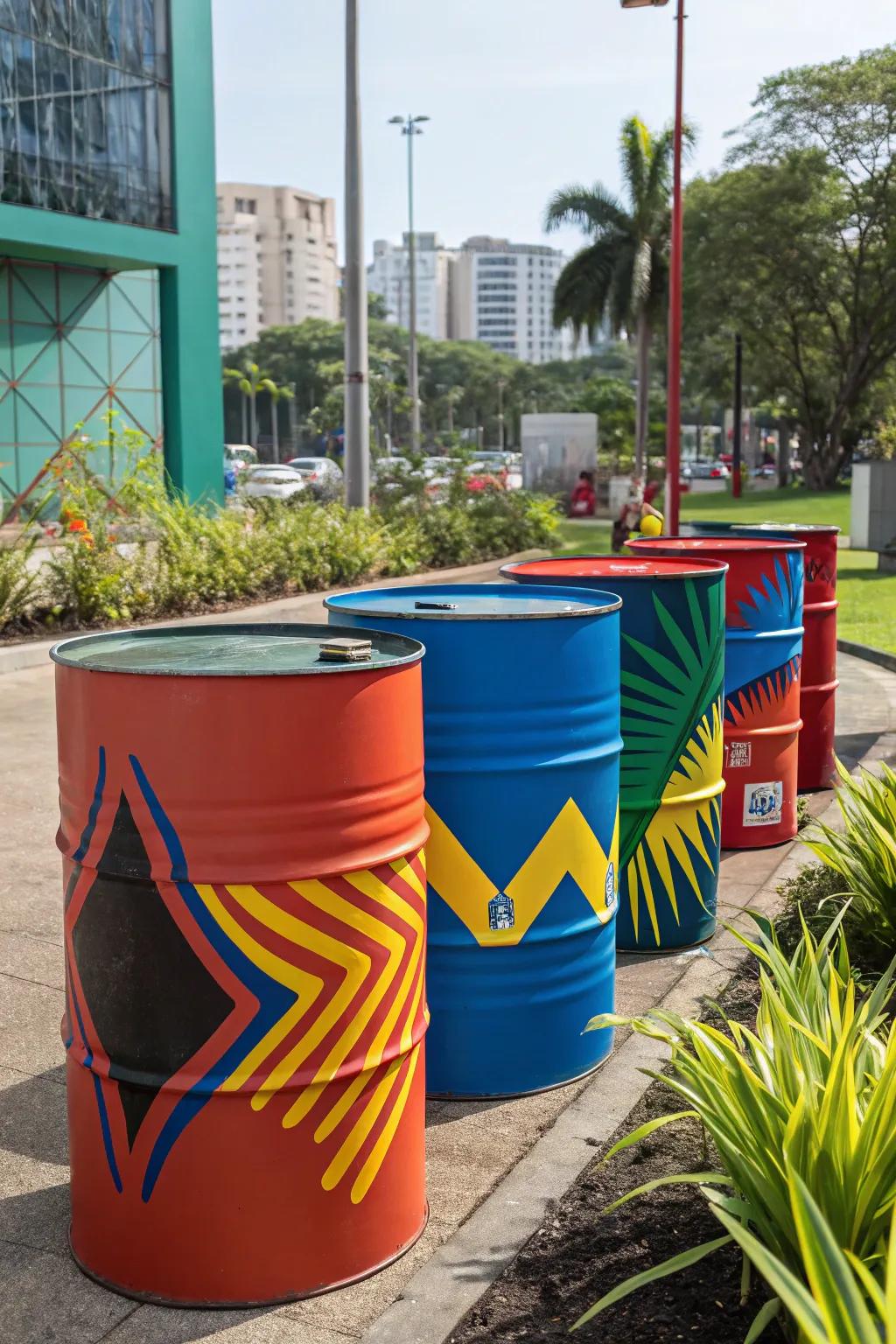 Barrels featuring striking color schemes