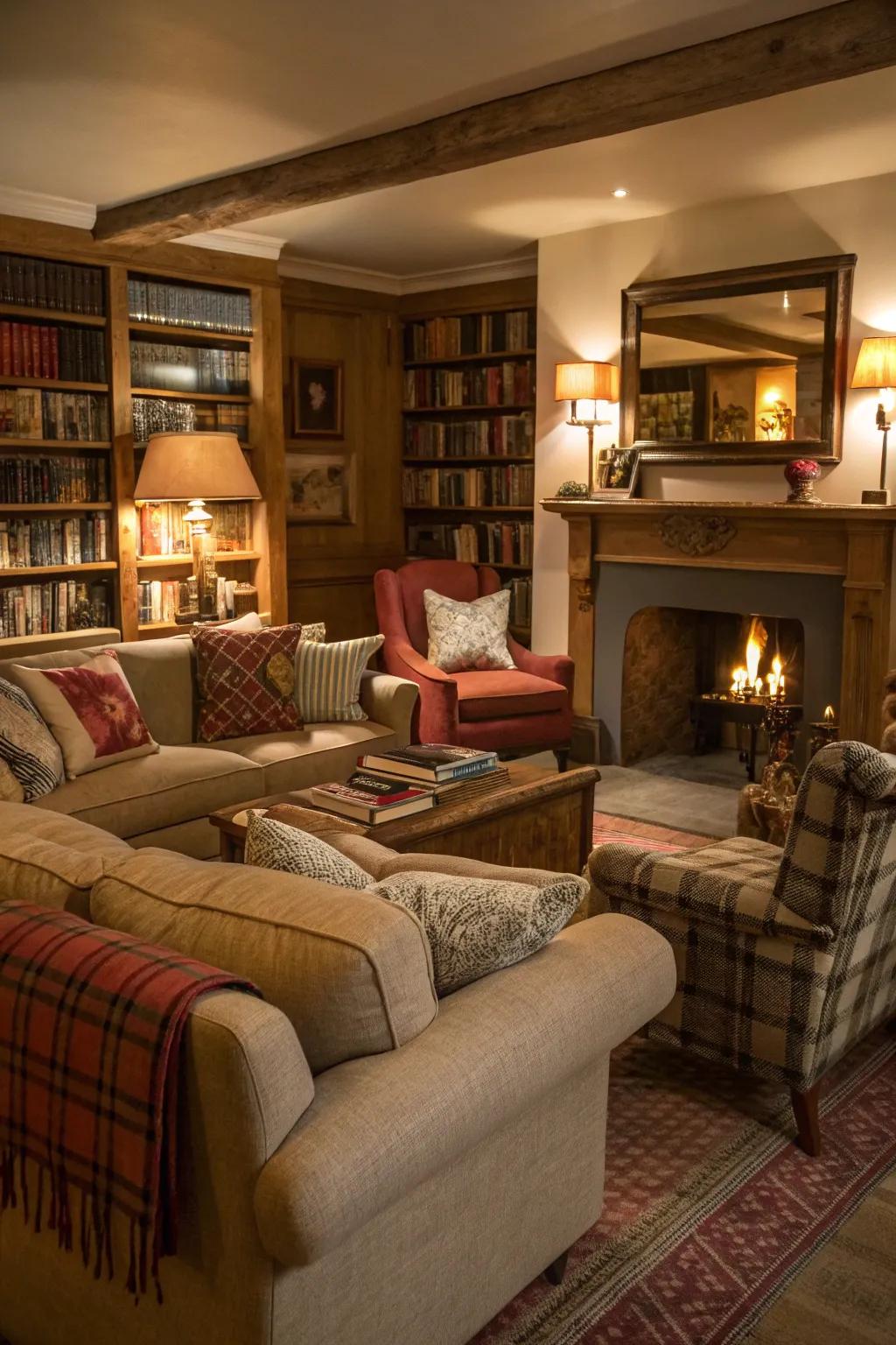 A den featuring appealing, comfy seating options.