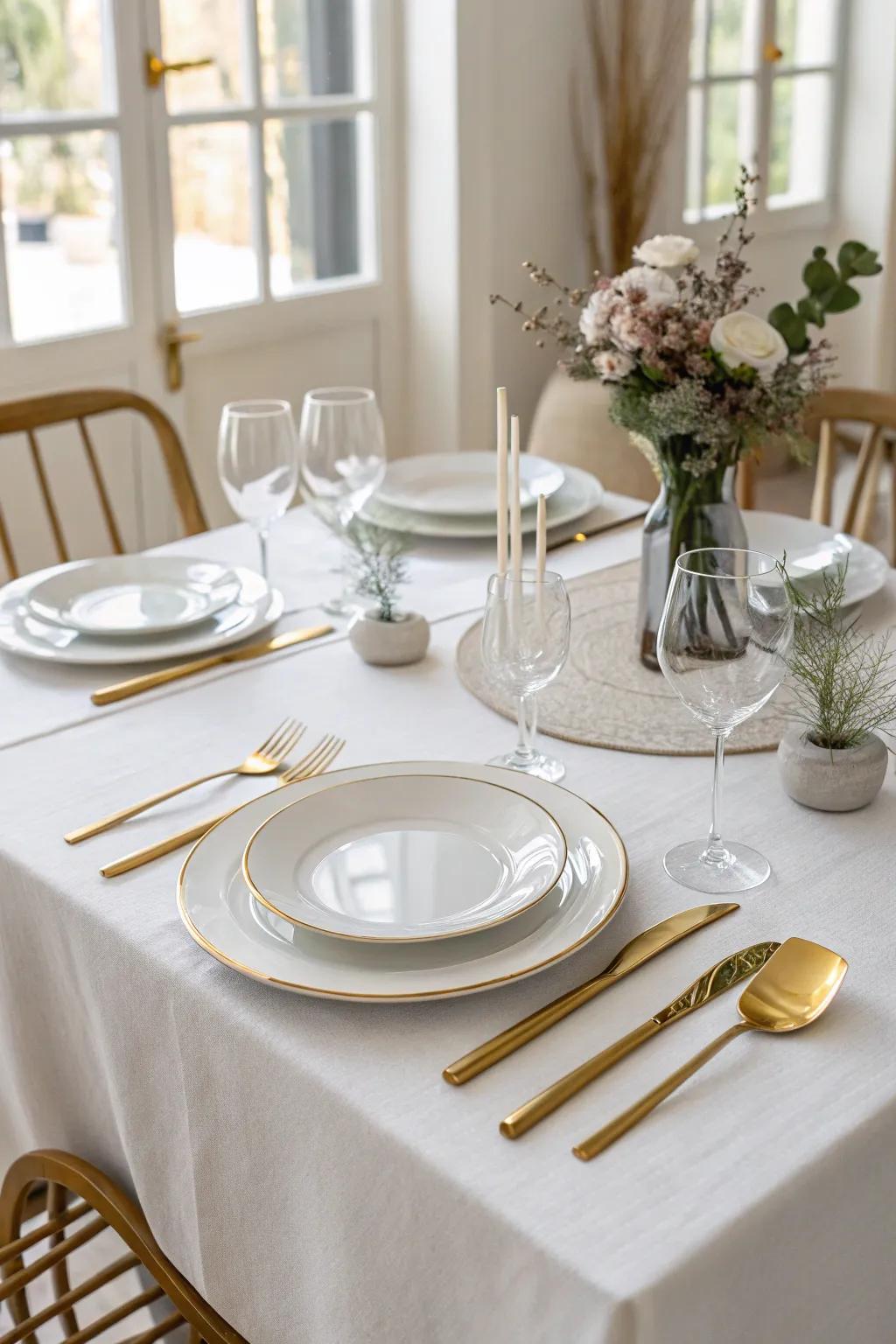 Gilded accents impart a hint of panache to any table.