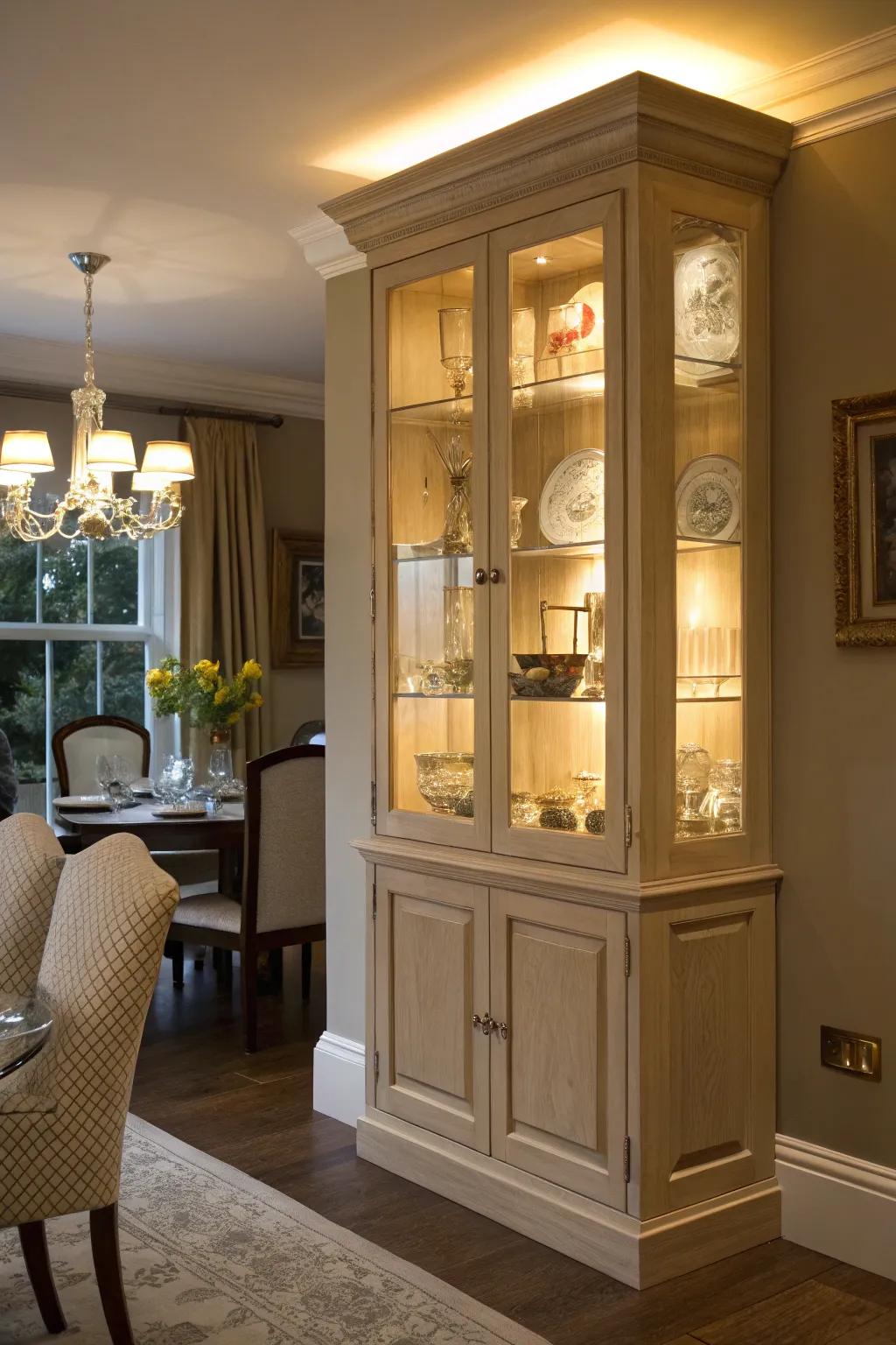 Integrated illumination brings a warm glow to your displays.