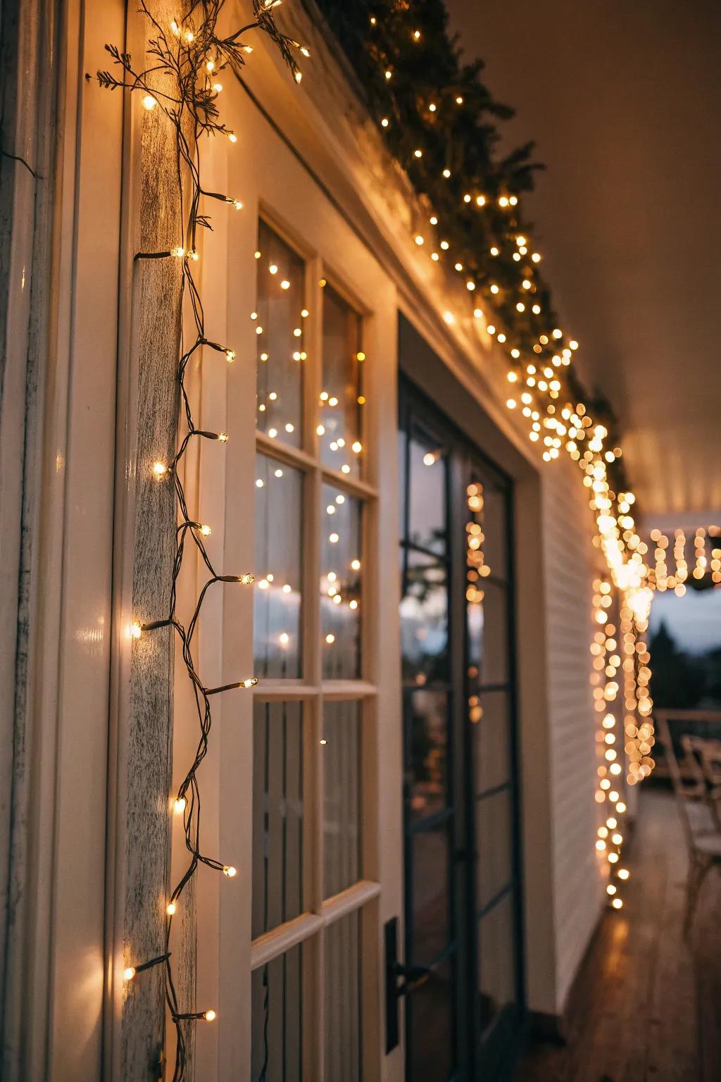 Magical lights add a whimsical element to any door.