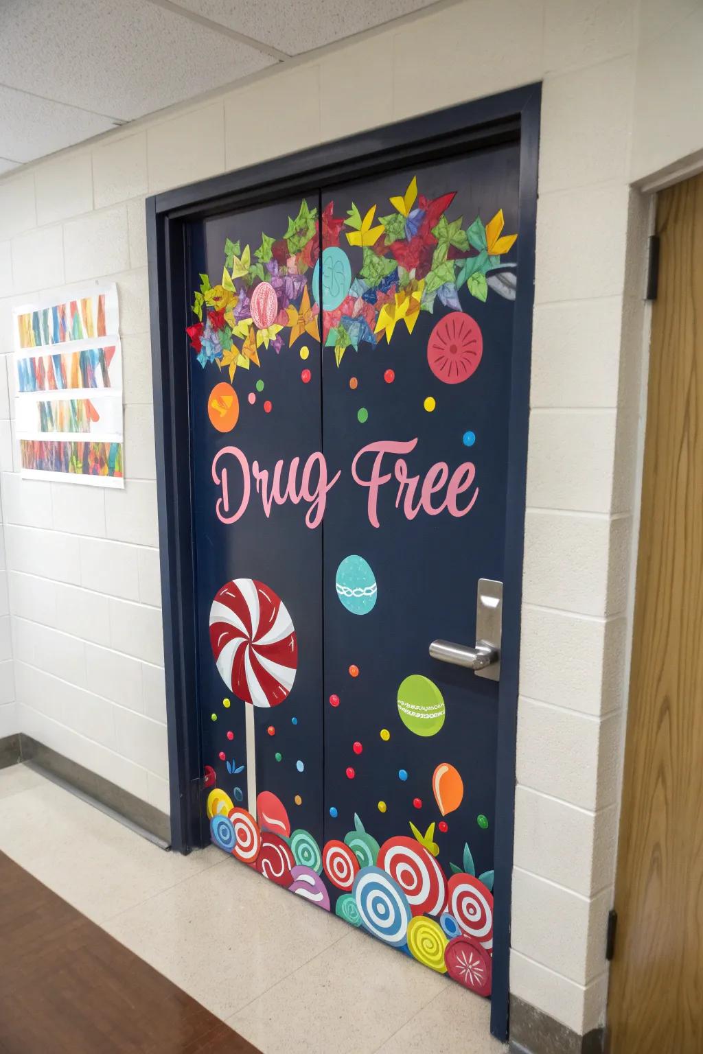 A candy-inspired decoration celebrating a substance-free life.
