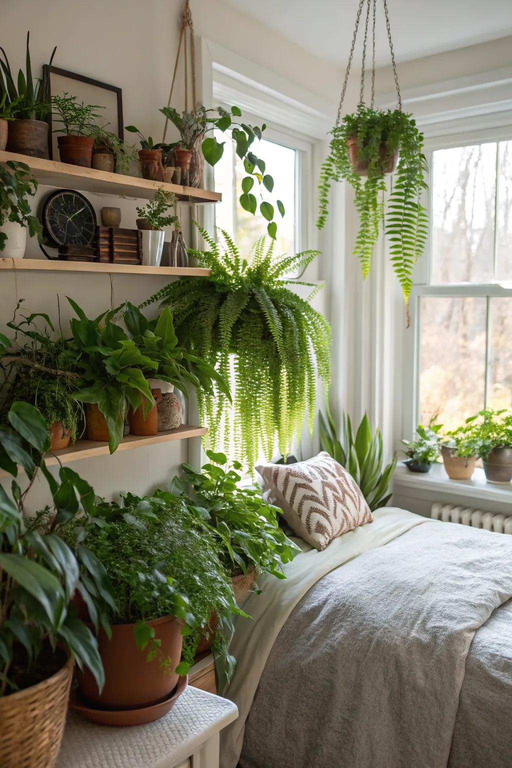 Indoor greenery injects vitality and purify the air.