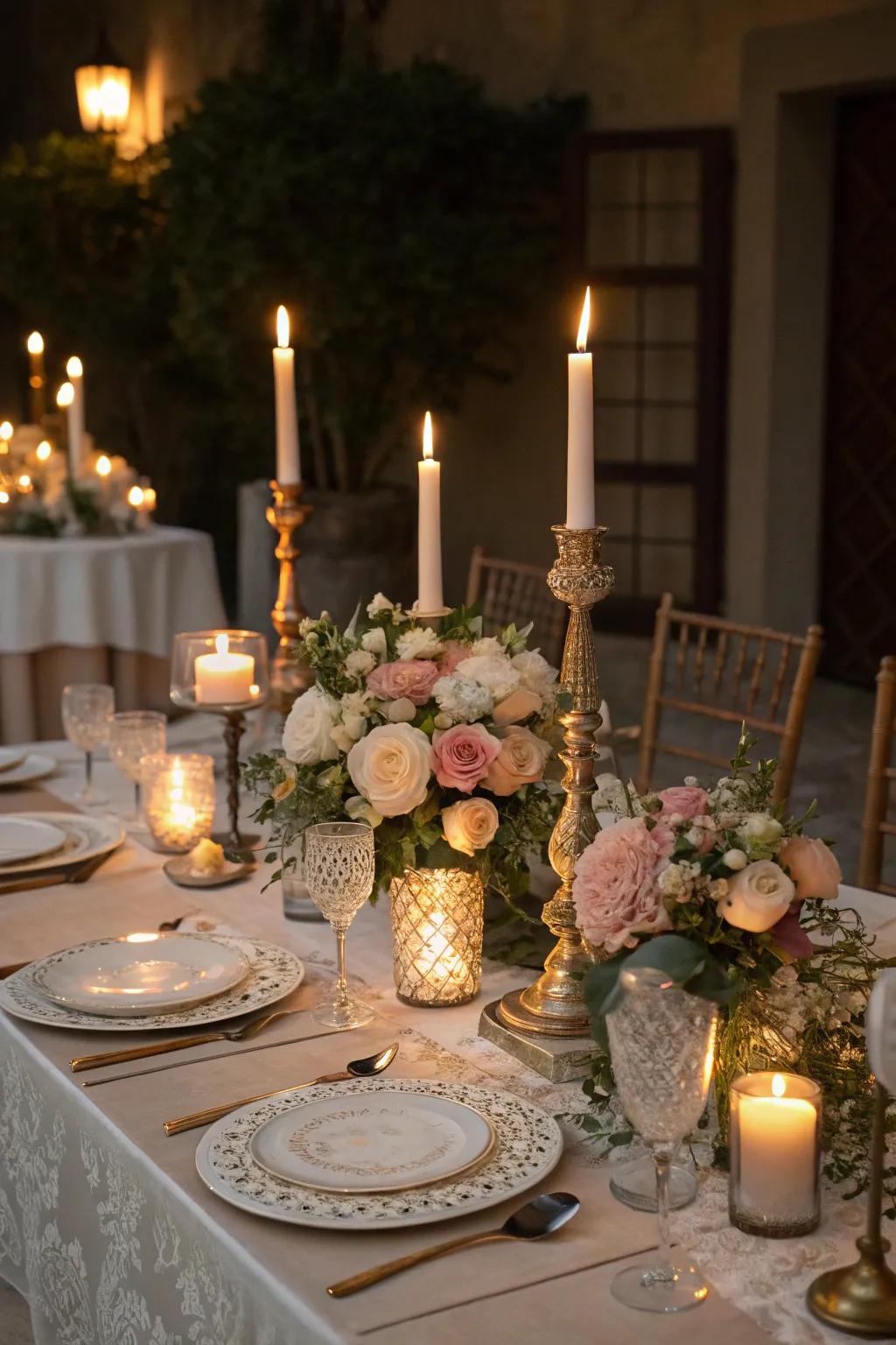 An illuminated ambiance generates an enchanting atmosphere.