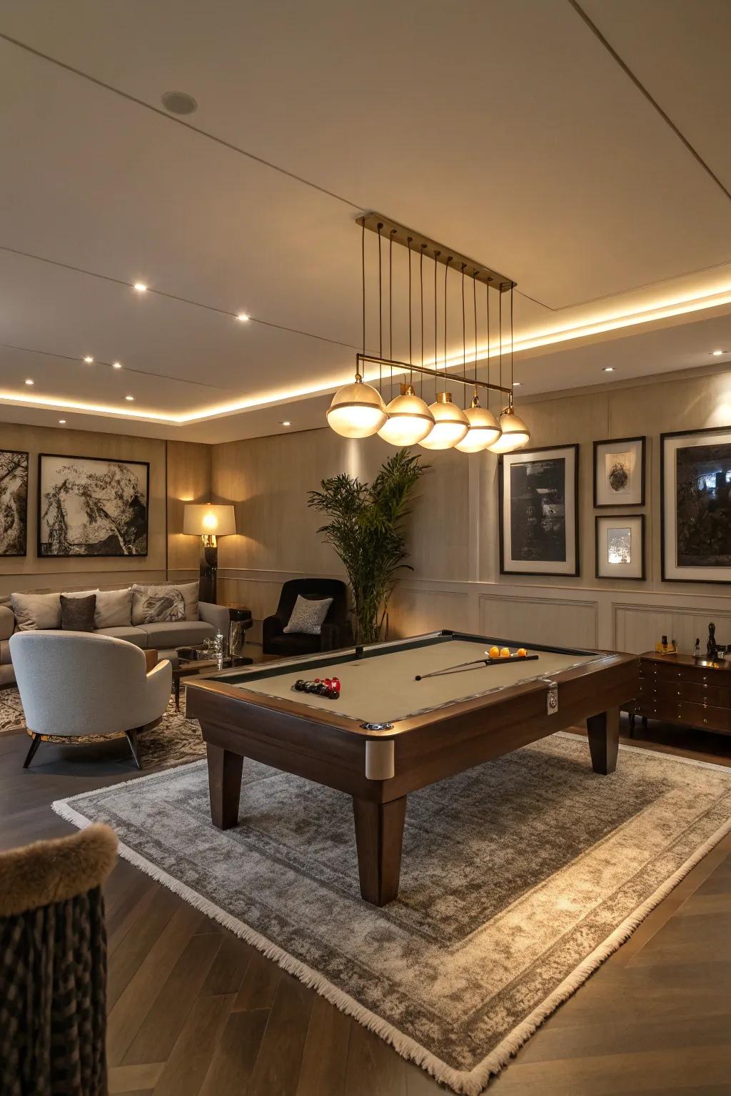 Gather your friends for friendly competition at a stylish billiard table.