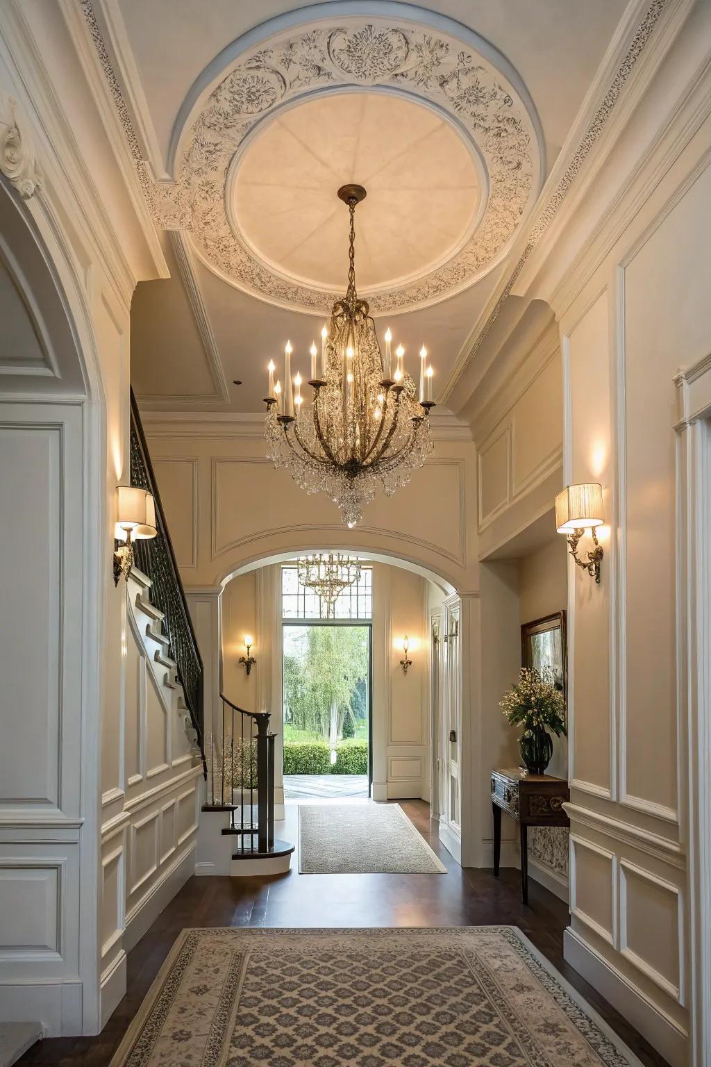 Ceiling trim adds a polished finish.