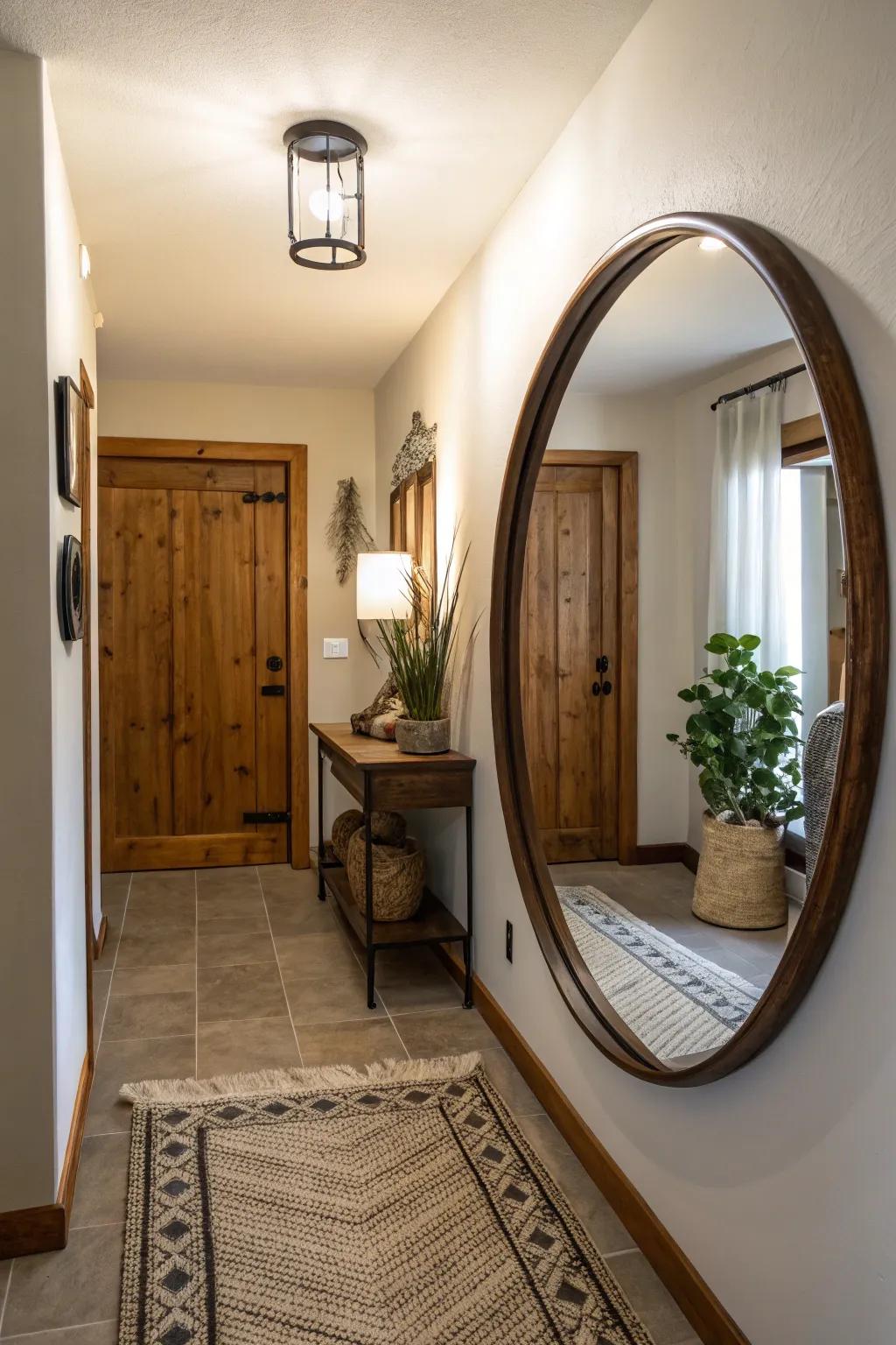 Mirrors increase light and space in your entryway.