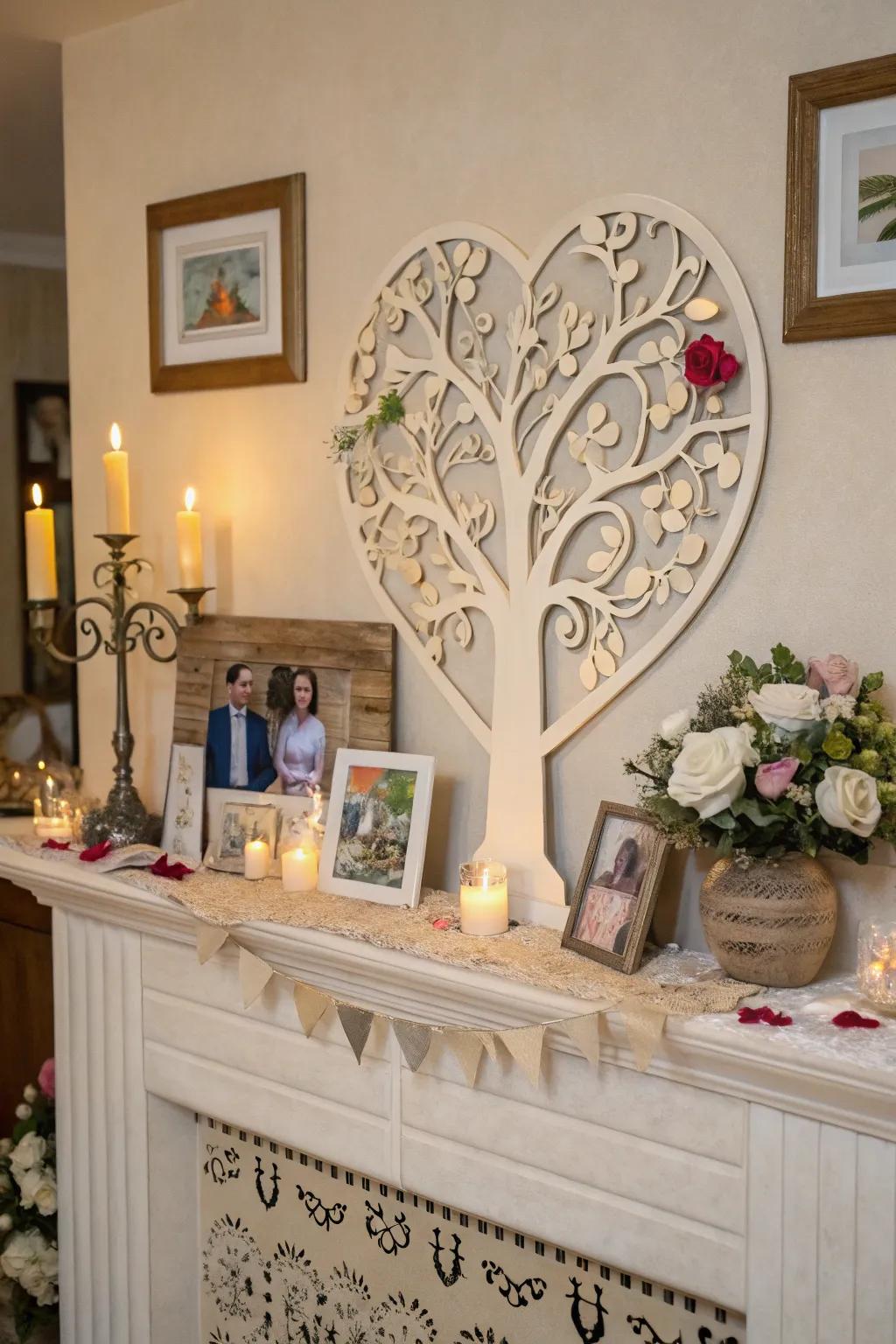 Heart-shaped art pieces are ideal for showcasing family affection.