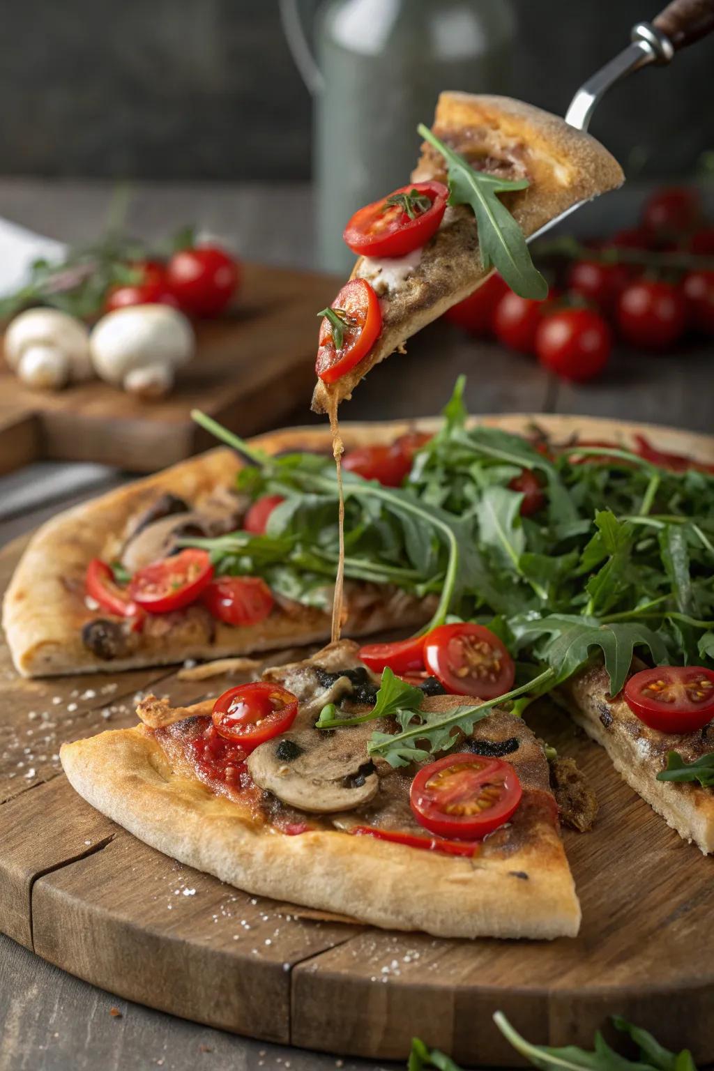 Farm-fresh pizza overflowing with seasonal goodness.