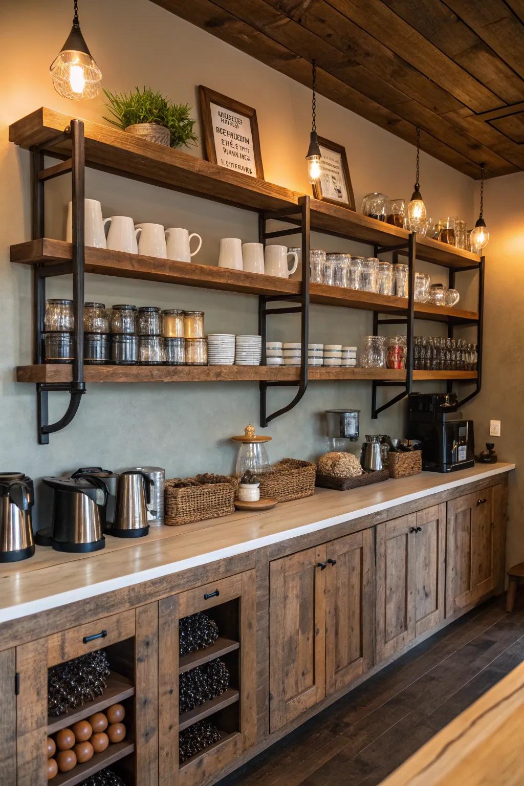 Accessible shelving for a functional and elegant look.