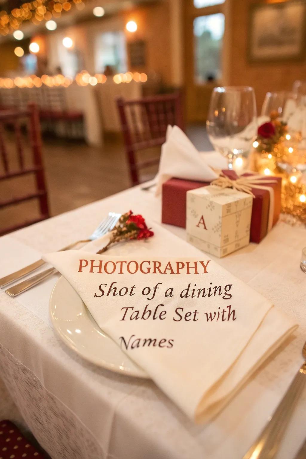 Incorporate a personal touch with innovative table placements.