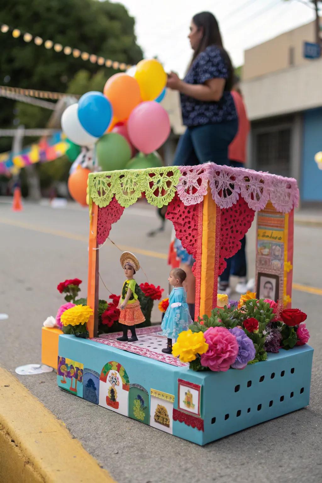 A charming small-scale celebration cart.