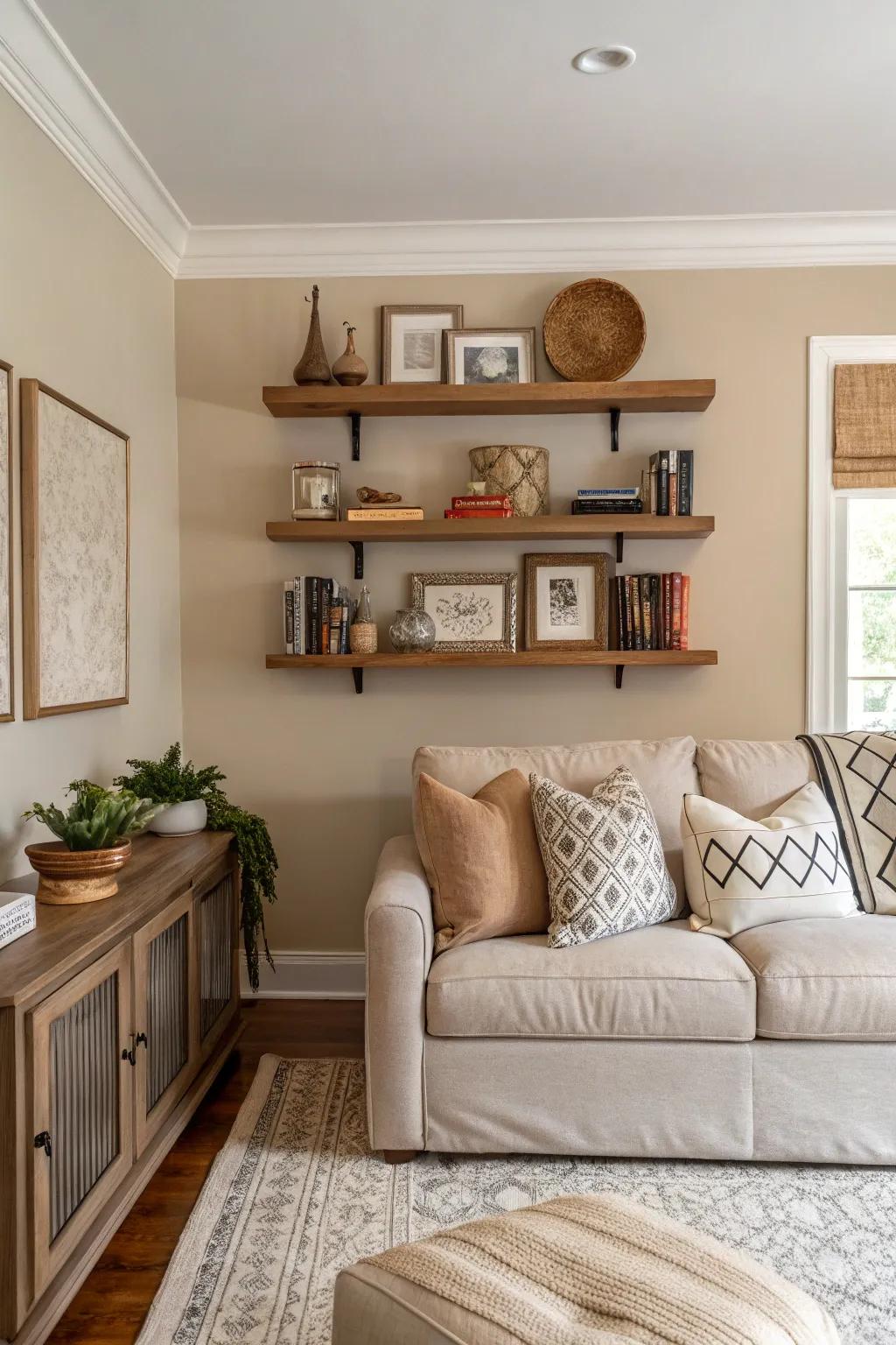 Neutral tones impart elegance to your area.