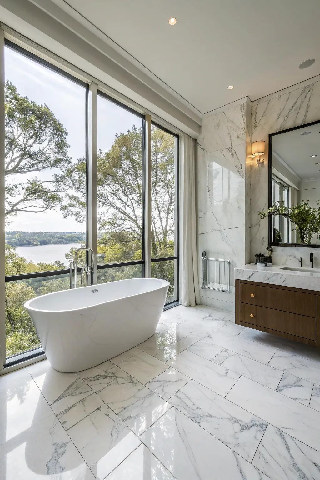 Stone finish radiates sophistication and refinement.