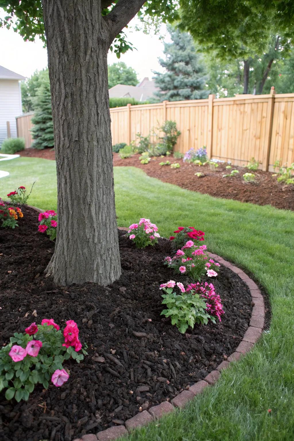A well-mulched tree foundation, elevating both utility and aesthetics.