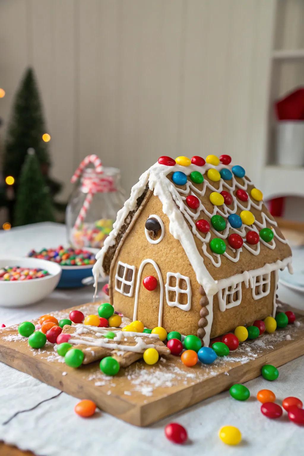 A sugar explosion gingerbread house