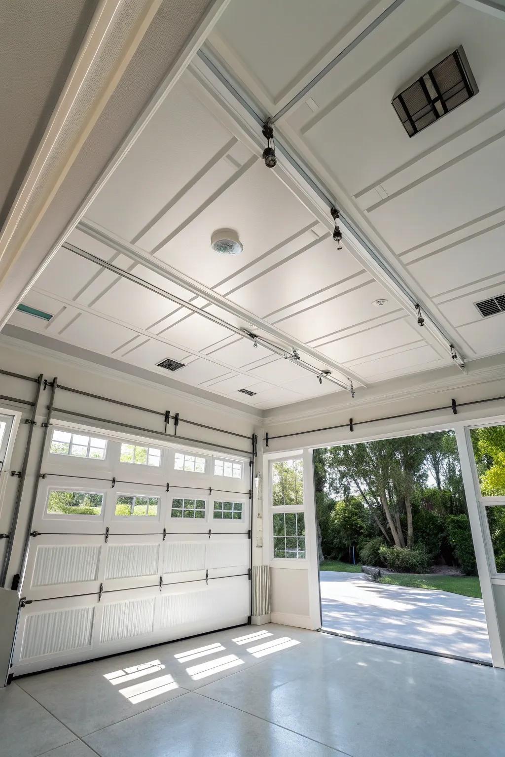 Plastic panels brighten up your garage while being exceptionally easy to clean.