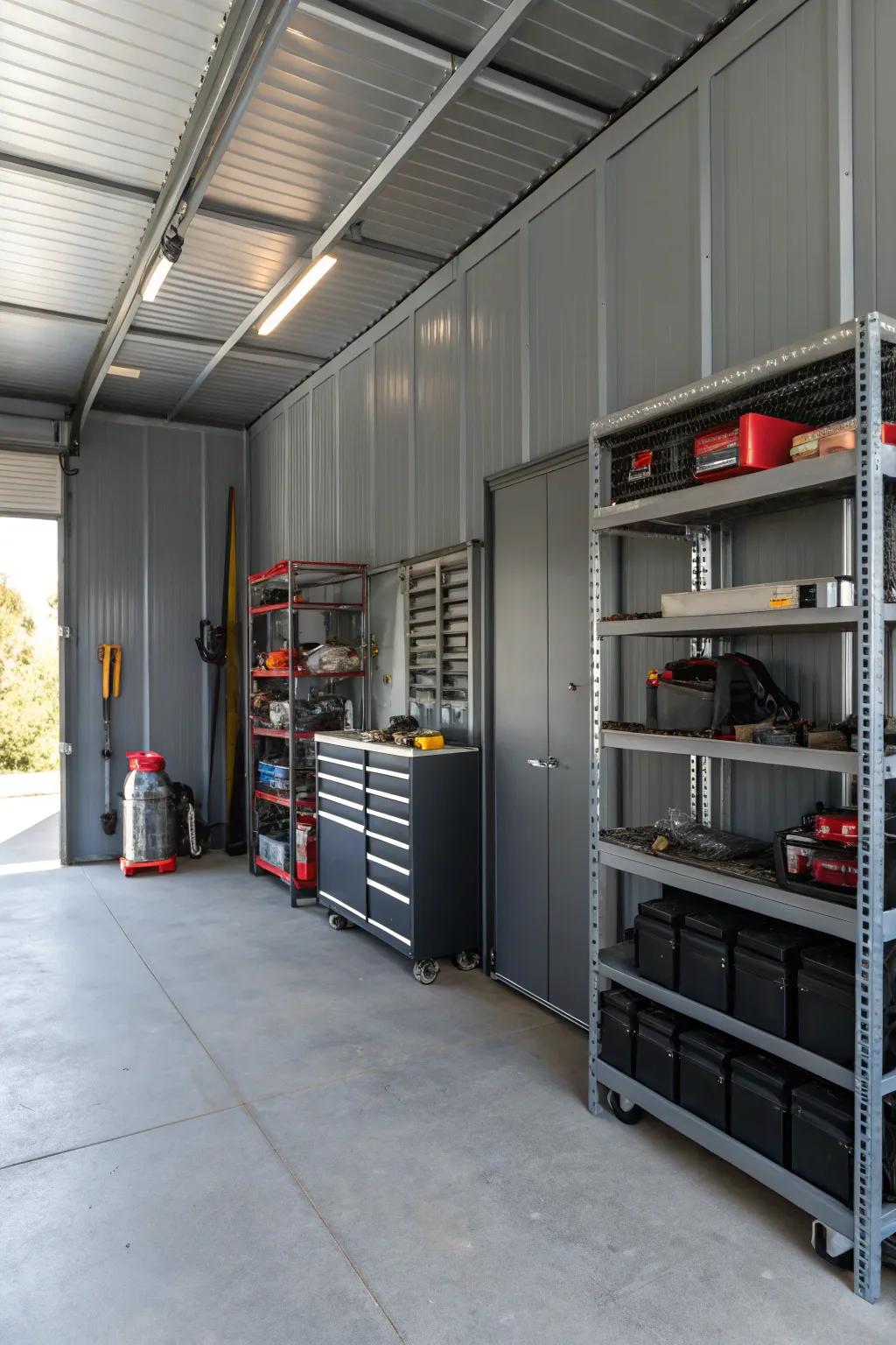 Industrial gray provides an up-to-date atmosphere.
