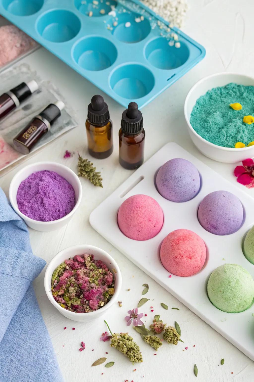 Create personalized bath bombs for a delightful and fragrant keepsake.