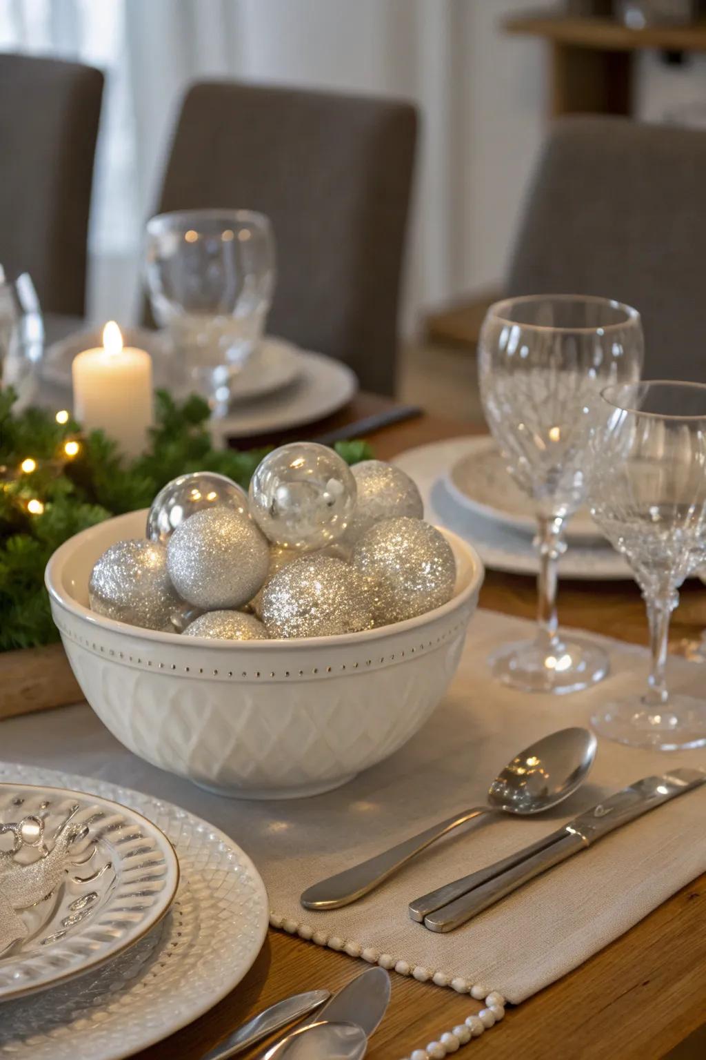 Improve your tabletop with reflective sphere centerpieces.