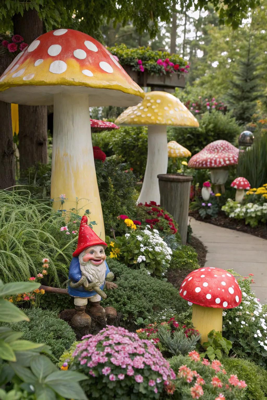 A whimsical fungus woodland ideal for gnome escapades.