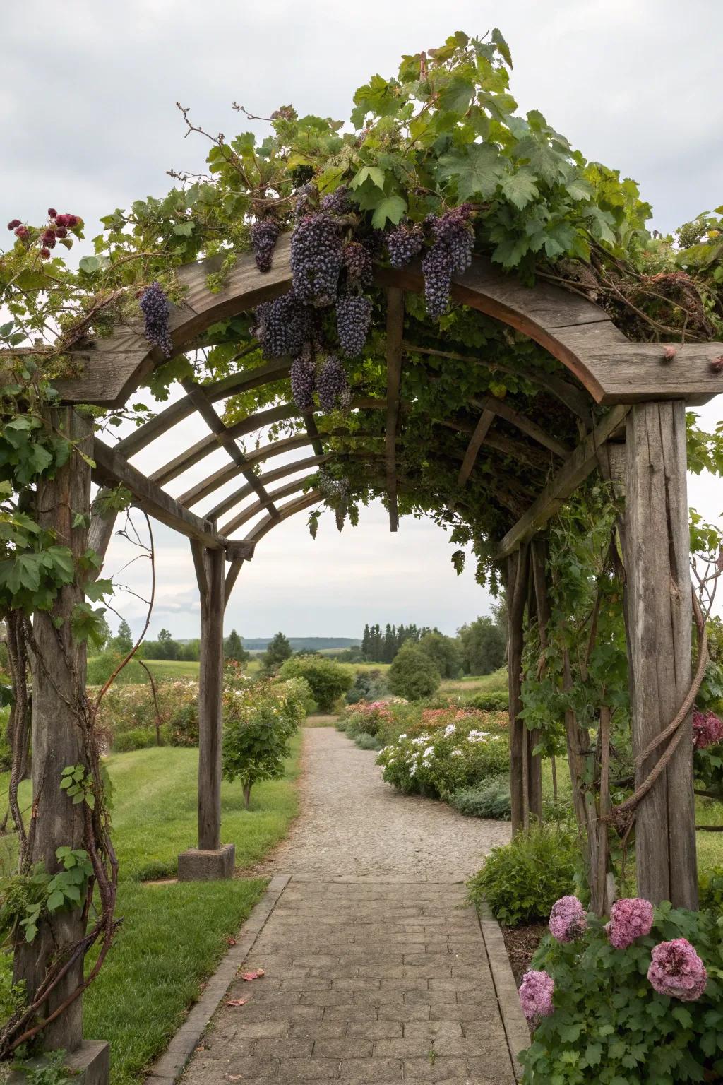 A country archway trellis brings a touch of magic and functionality to your garden.