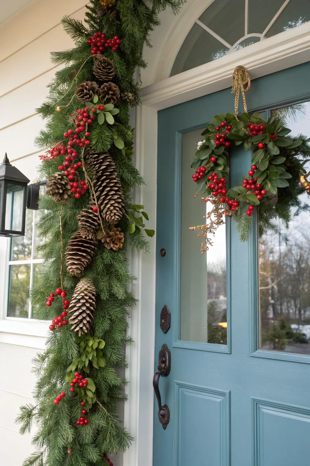 A joyous grapevine swag ideal for the holidays.