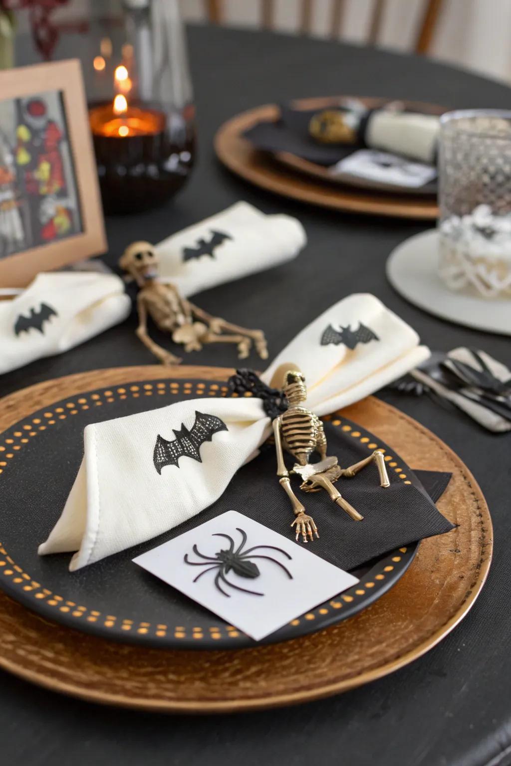Playful, themed place settings add a distinctive and personal flair.