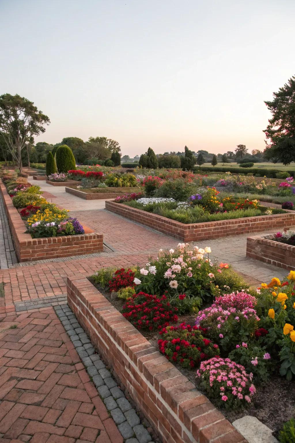 Brick borders give any garden structure and beauty.