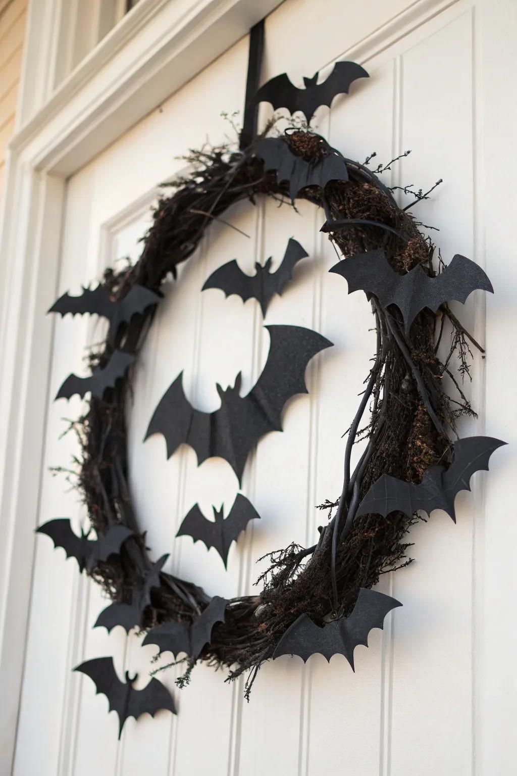 Become captivated by chiroptera through this uncomplicated and arresting chiroptera-themed wreath.