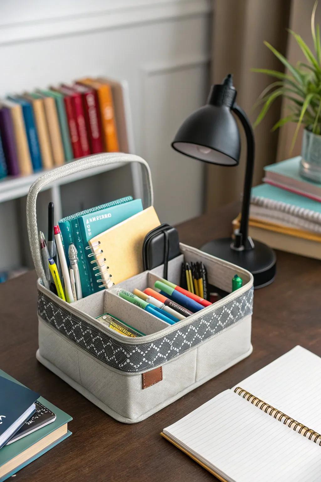A handy supply set ready for study periods.