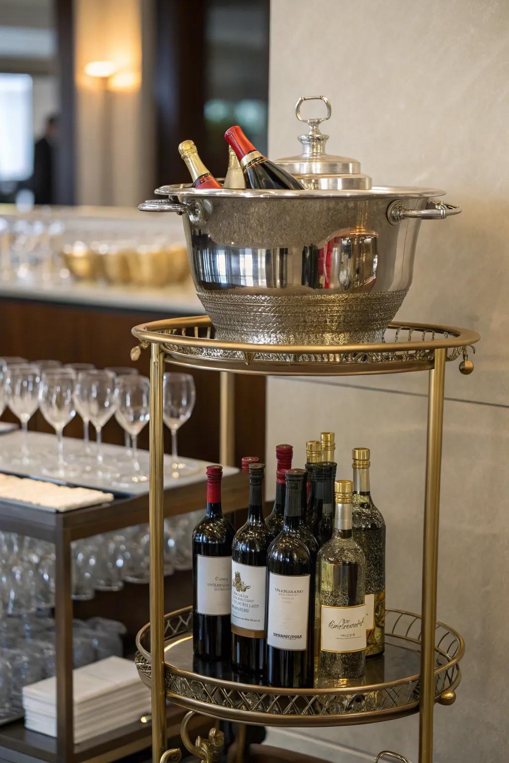 An attractive bottle chiller that elevates any home bar décor.