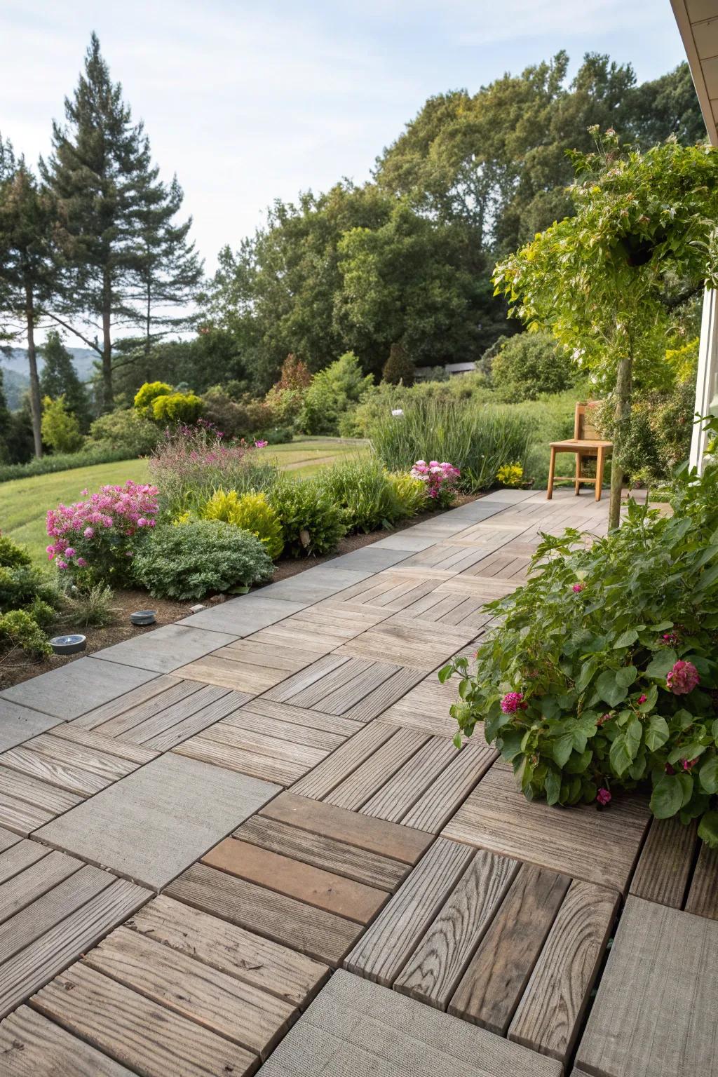 Wood decking adds warmth and a natural aesthetic to your patio.