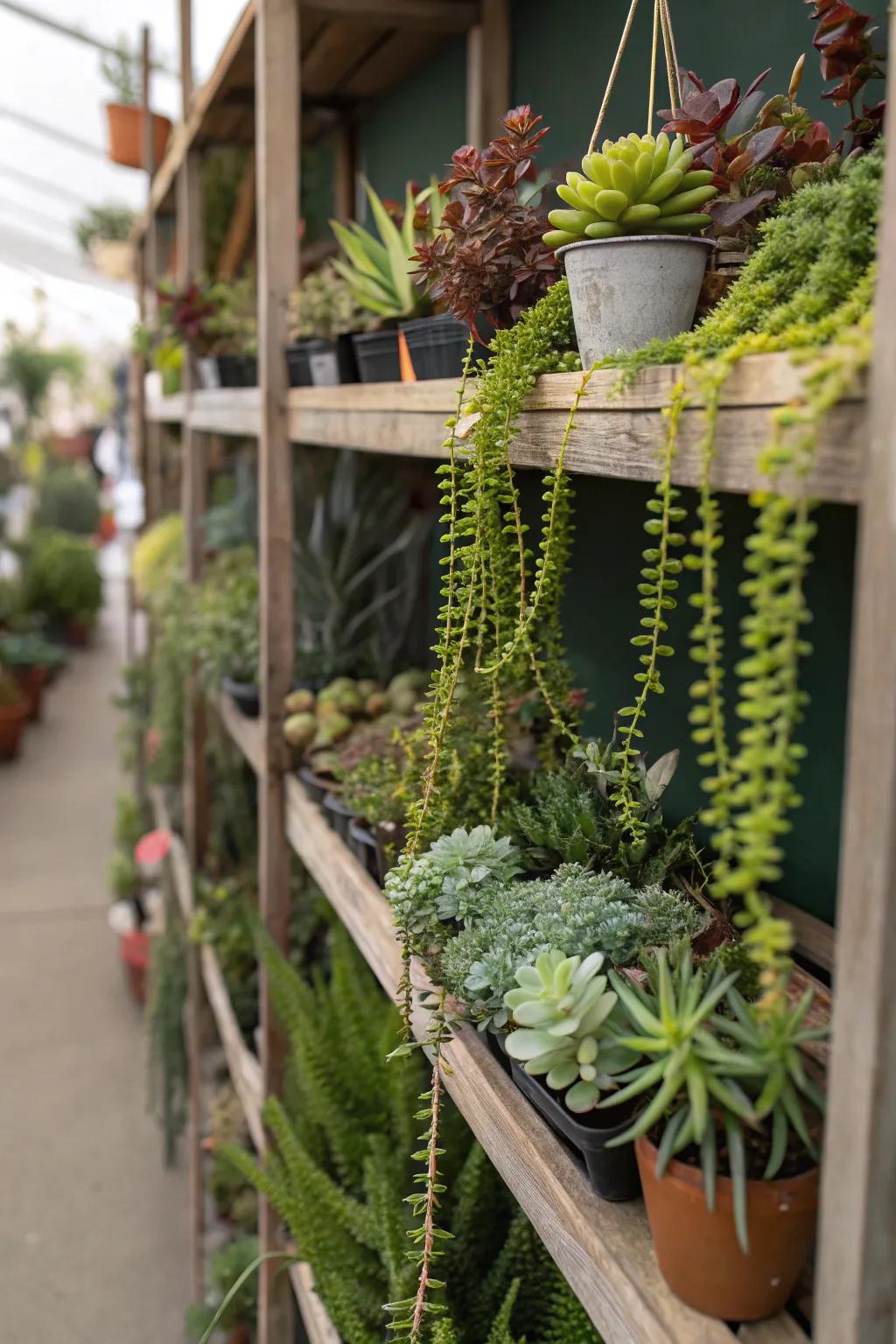 Greenery brings vibrancy and a sense of life to your shelves.