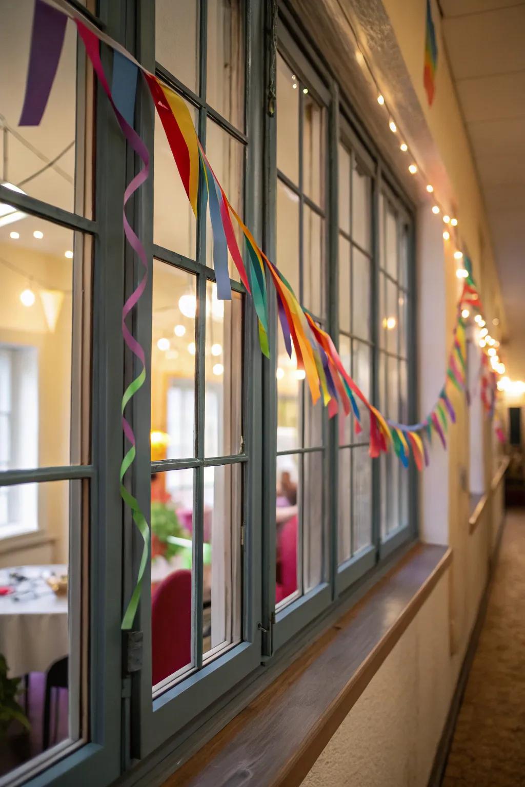 Accentuate windows using a colorful ribbon feature.