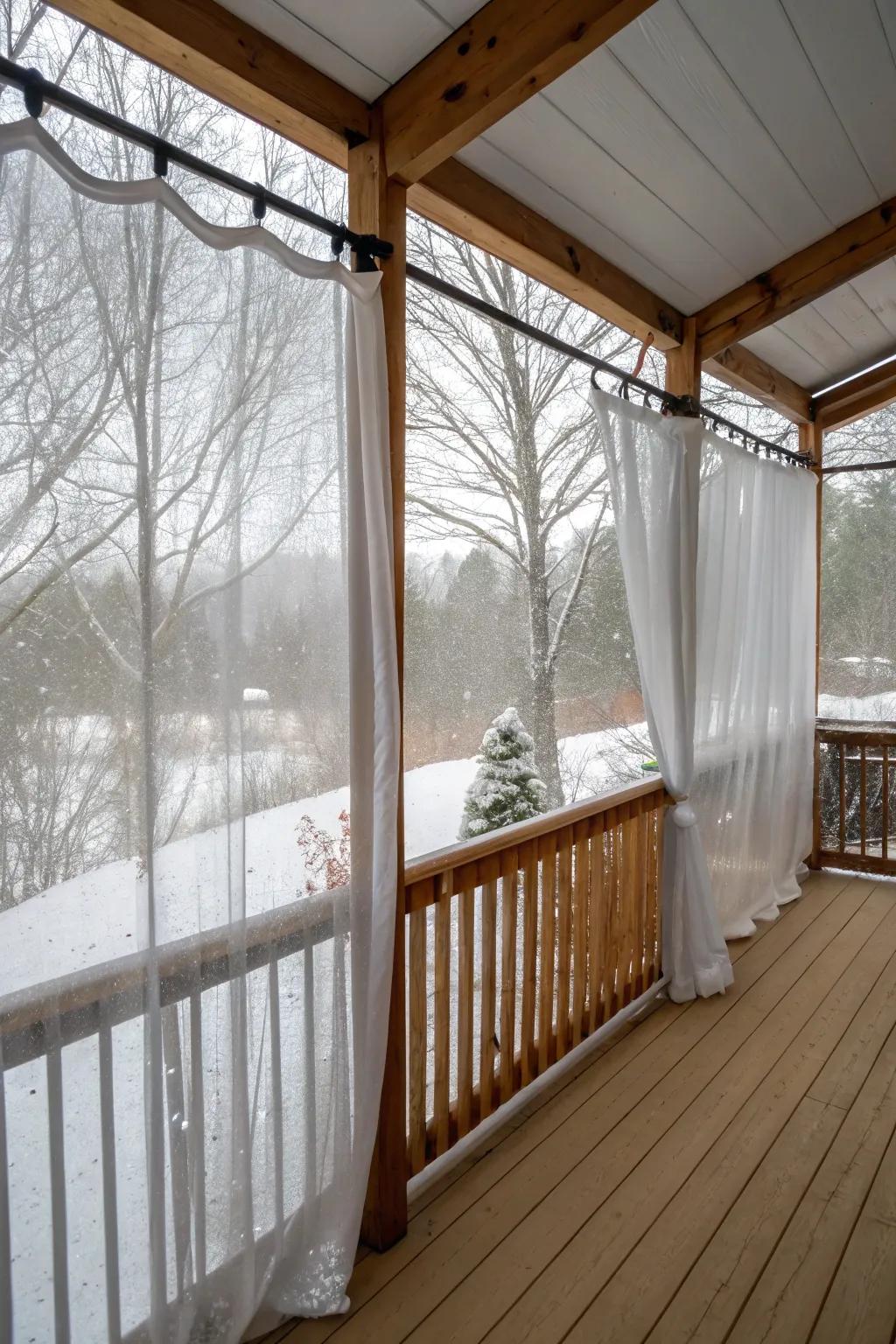 You can preserve your view while plastic blinds keep the cold away.