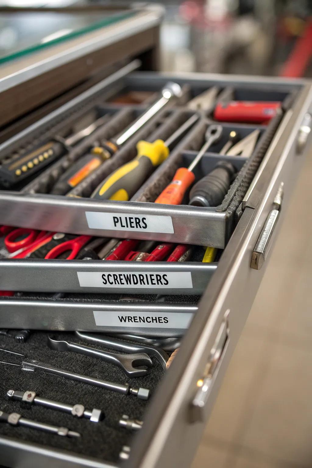 Labels make returning and finding tools simple.