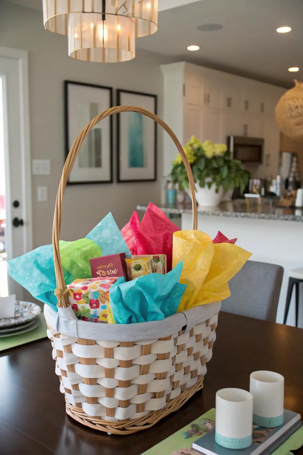 Tissue paper effortlessly contributes color and dimension.