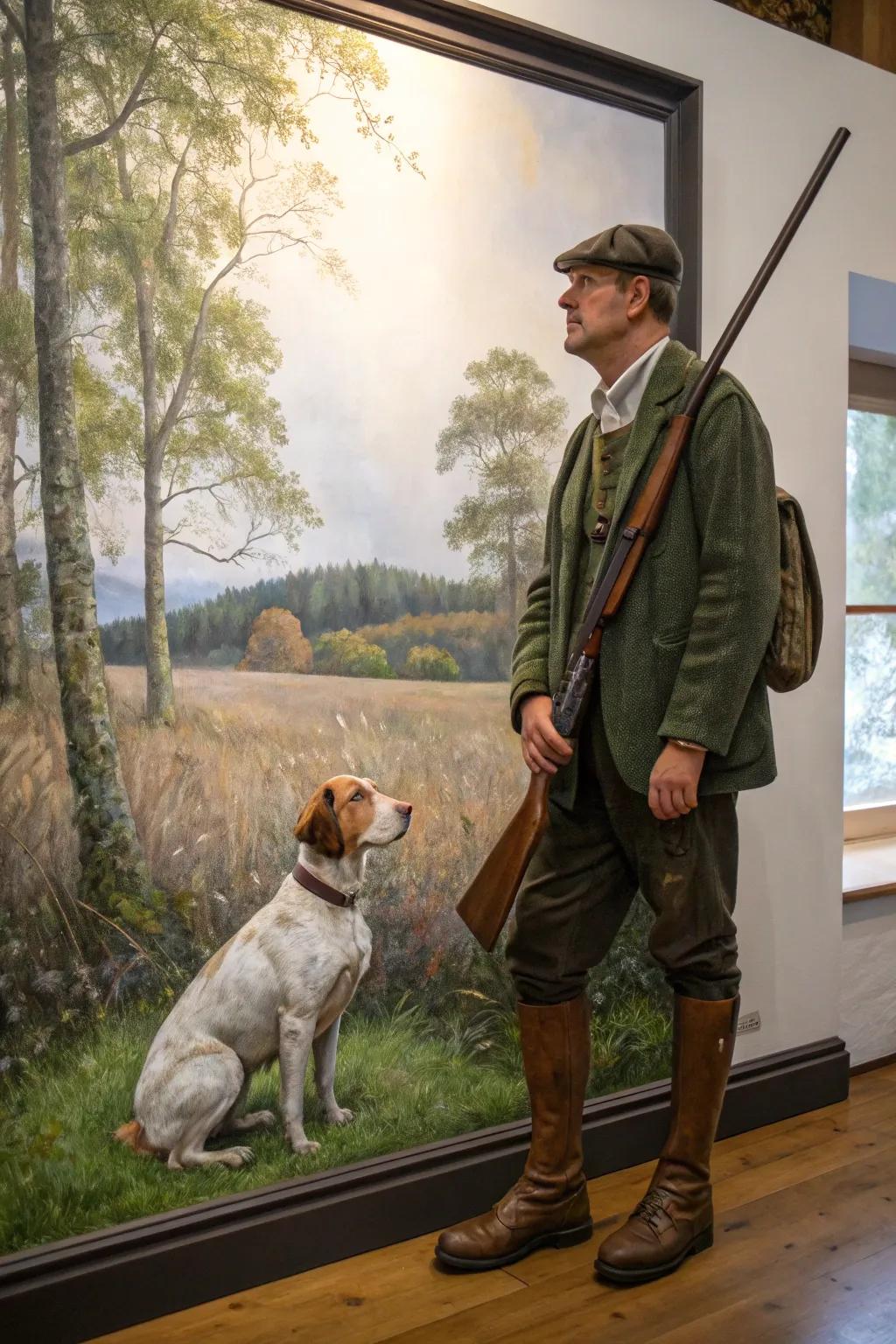 A tribute to the enduring bond shared between hunter and dog.