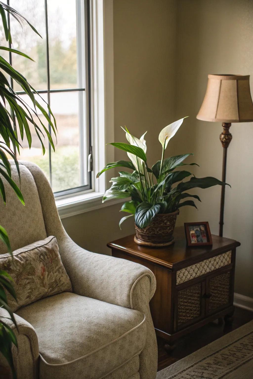 Cultivate a serene escape by situating a white sail in a peaceful nook.