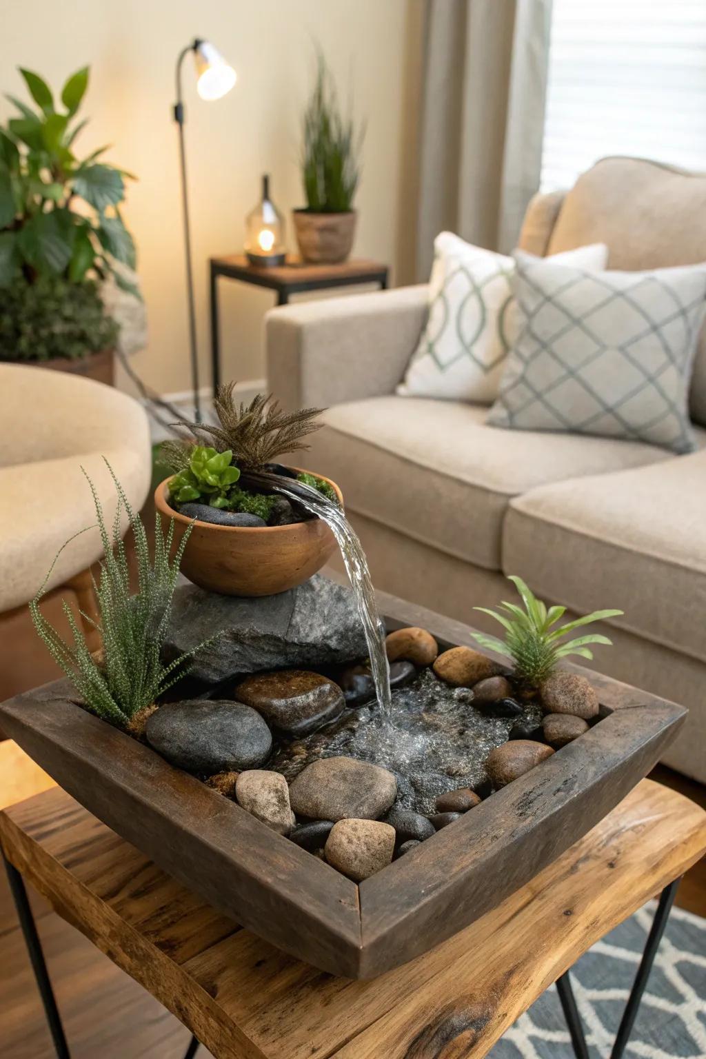 A water feature contributes tranquility and a natural ambiance to any setting.