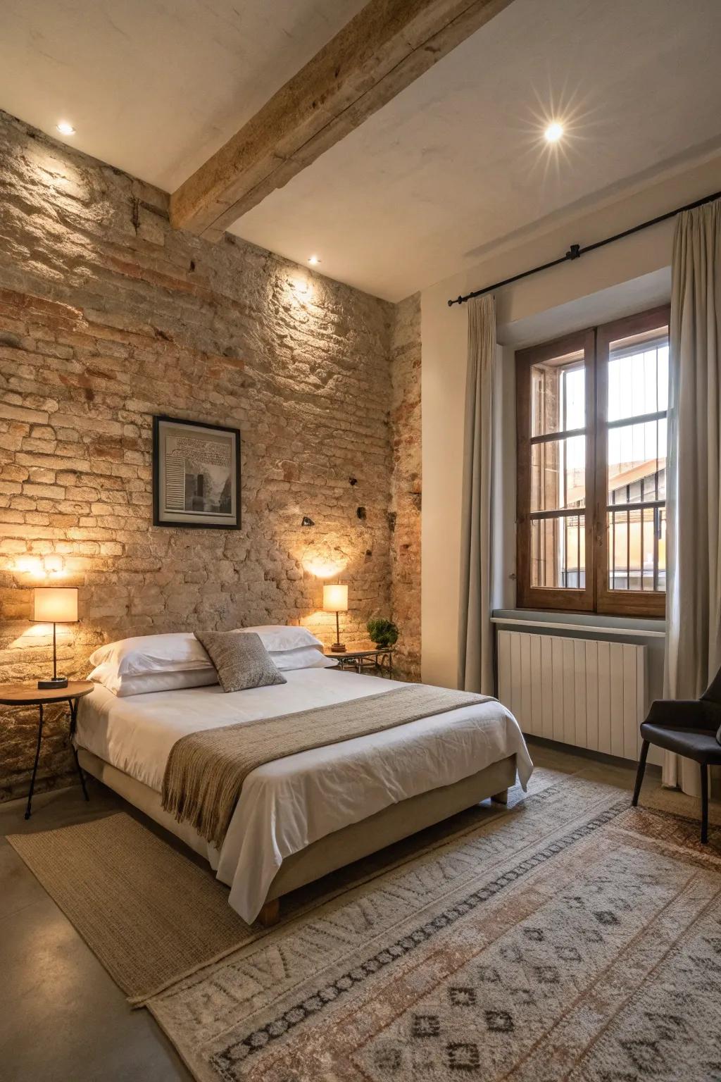 Muted shades enhance the industrial aesthetic while maintaining a tranquil space.