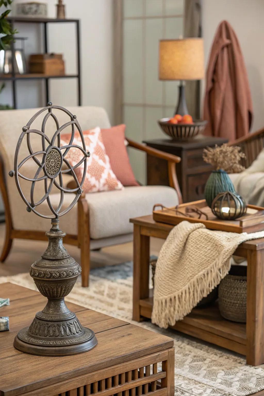 A balanced mix of textures and materials for a comfortable yet stylish appearance.