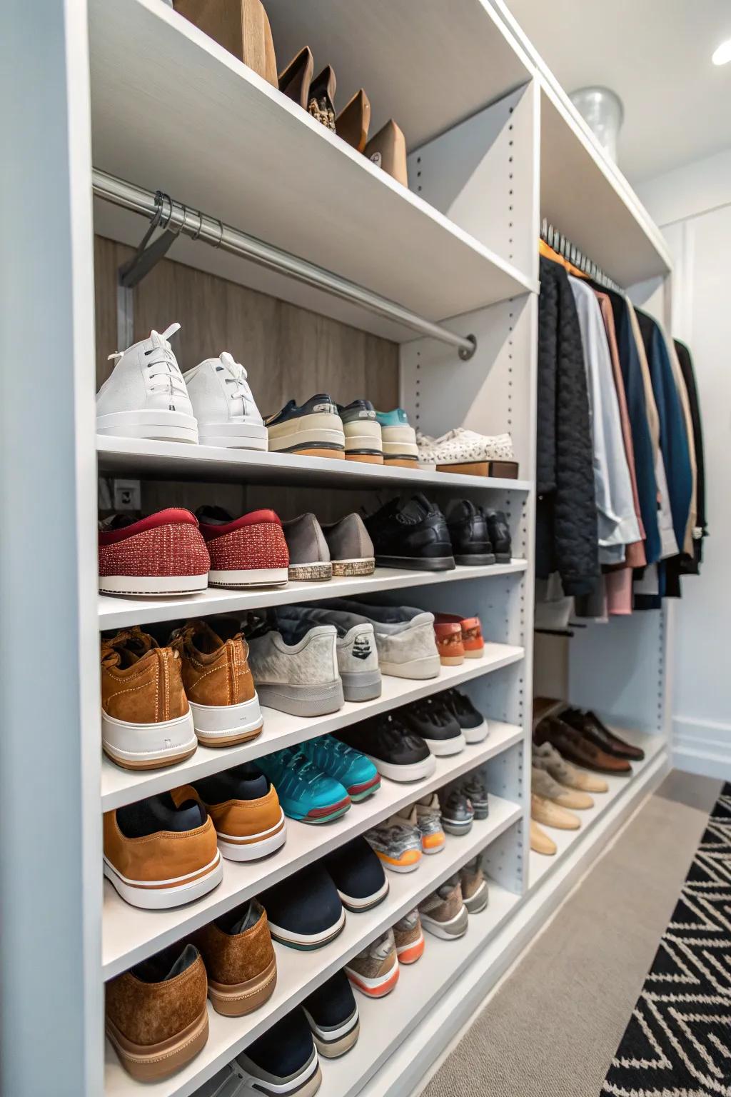 Arrange your footwear assortment using specific shoe arrangement solutions.
