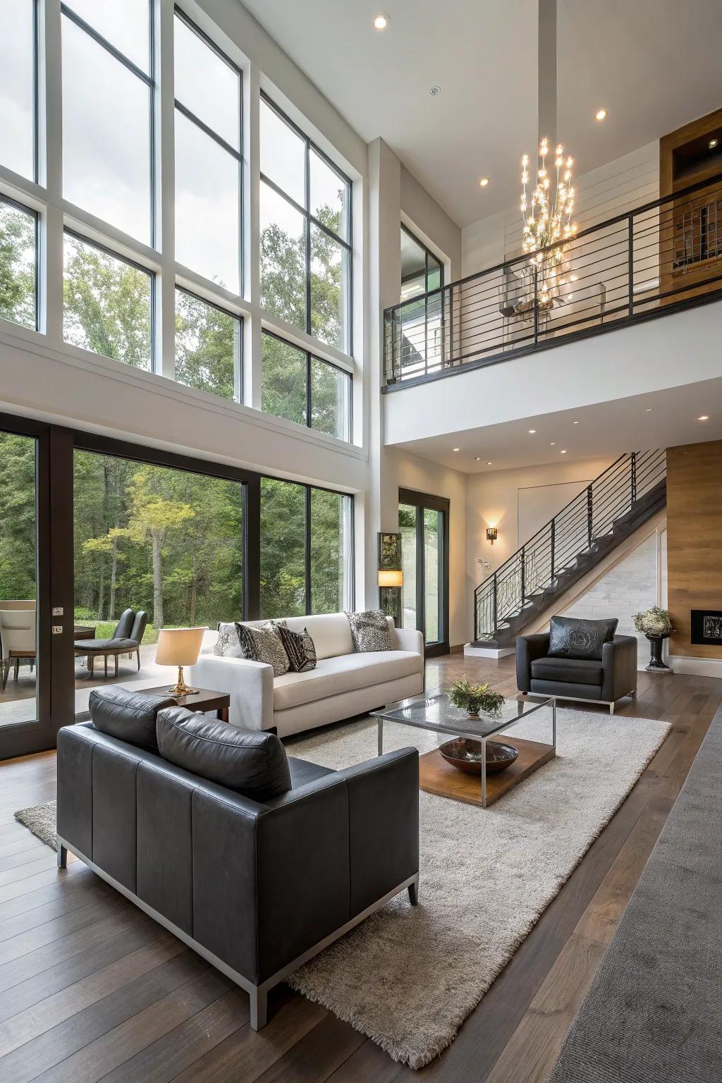 Pick contemporary furniture that complements the arrangement of your split-level house.