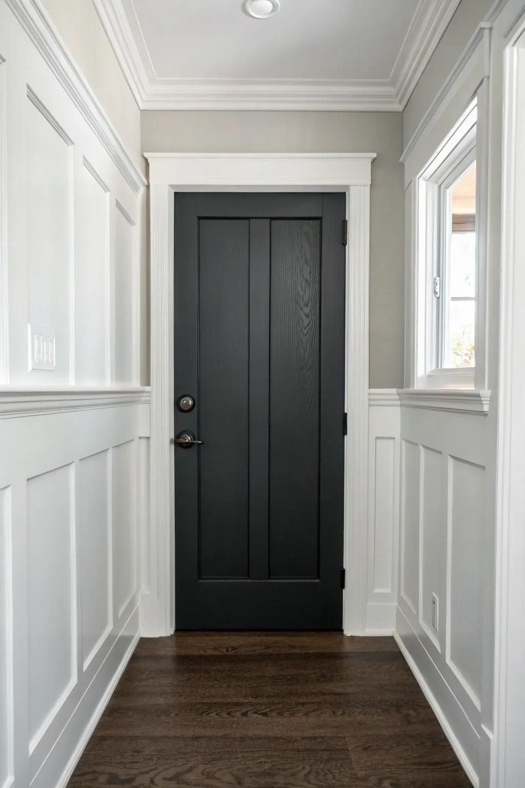 Charcoal doors creating a stylish and current atmosphere.